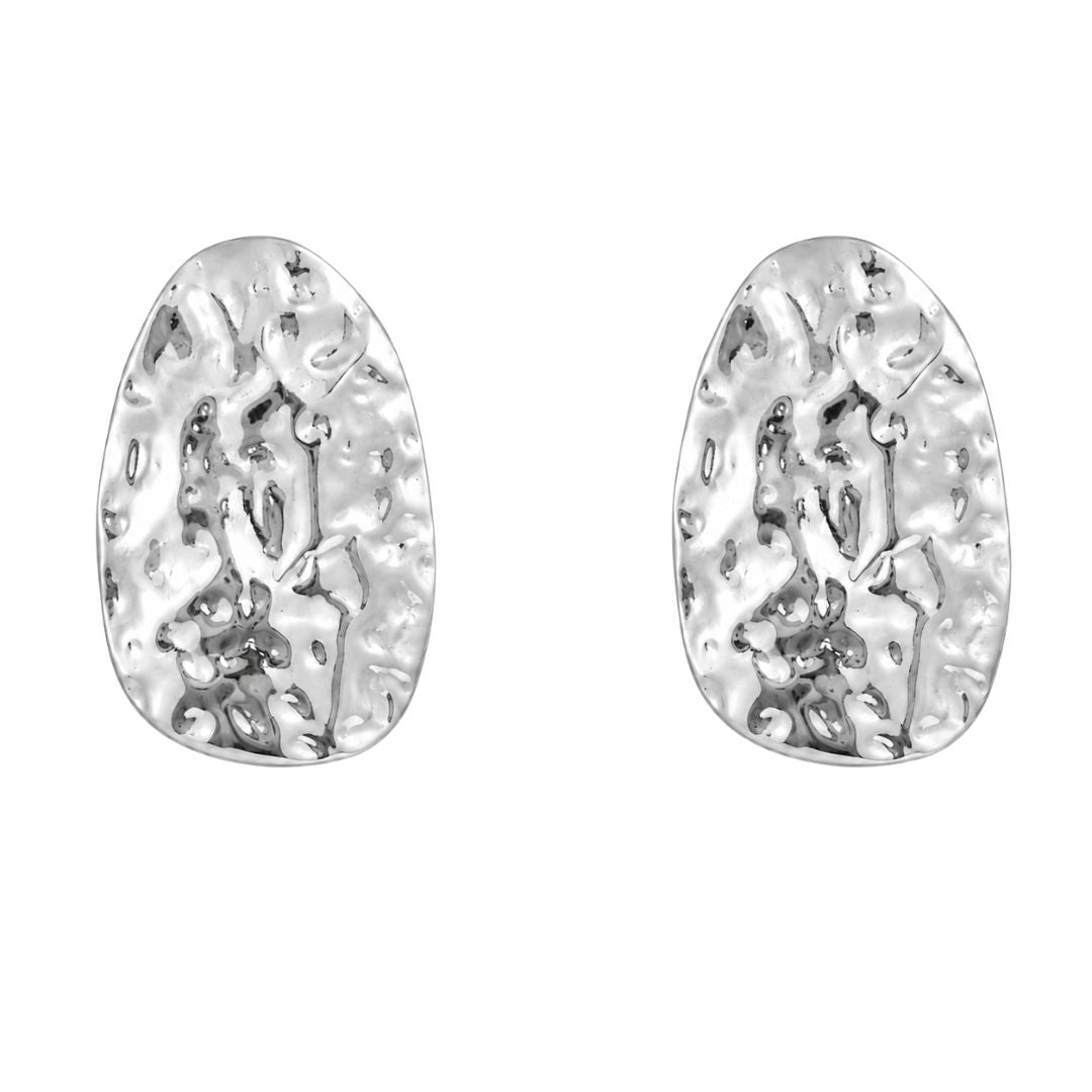 Shiny metallic hammered earrings