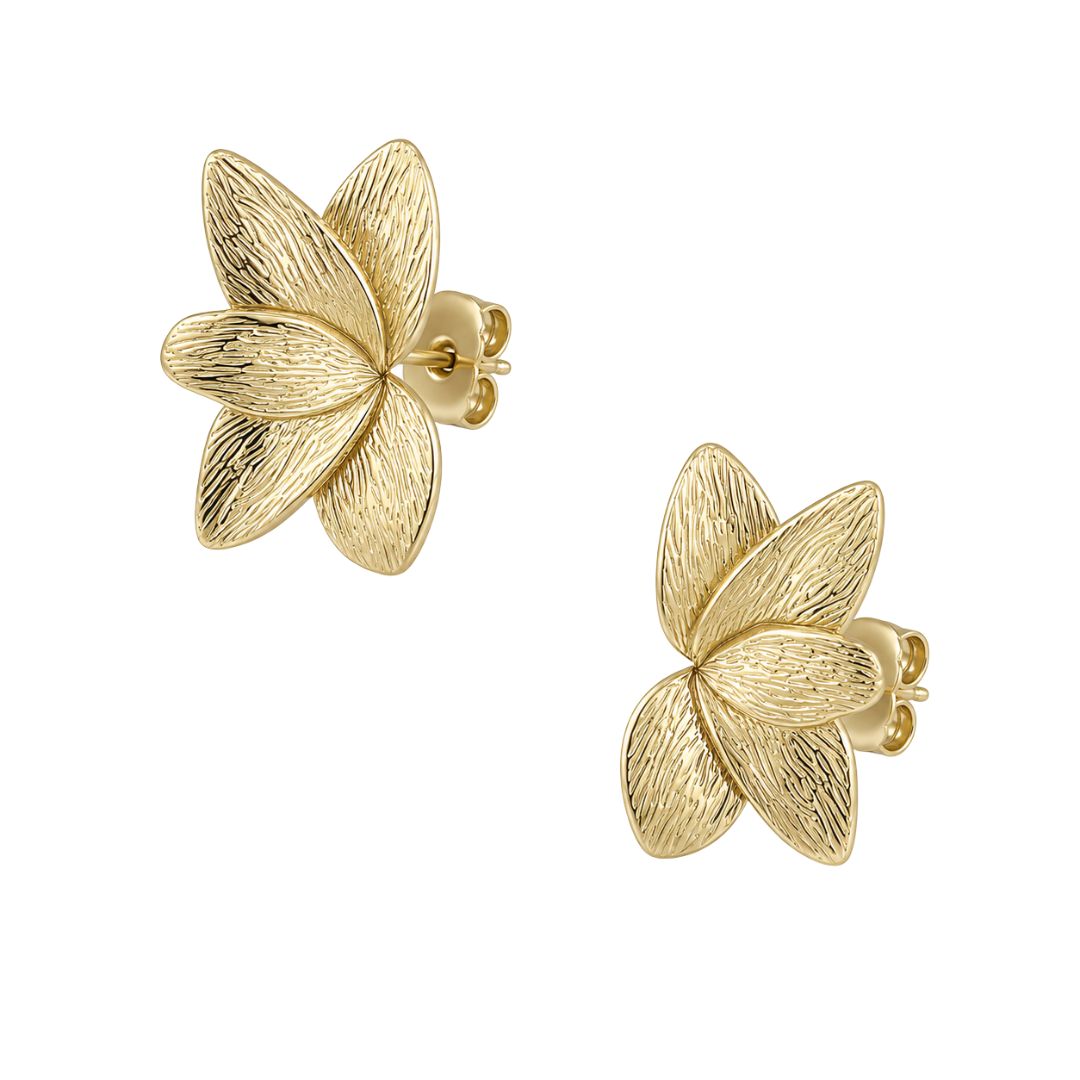 Gold flower studs