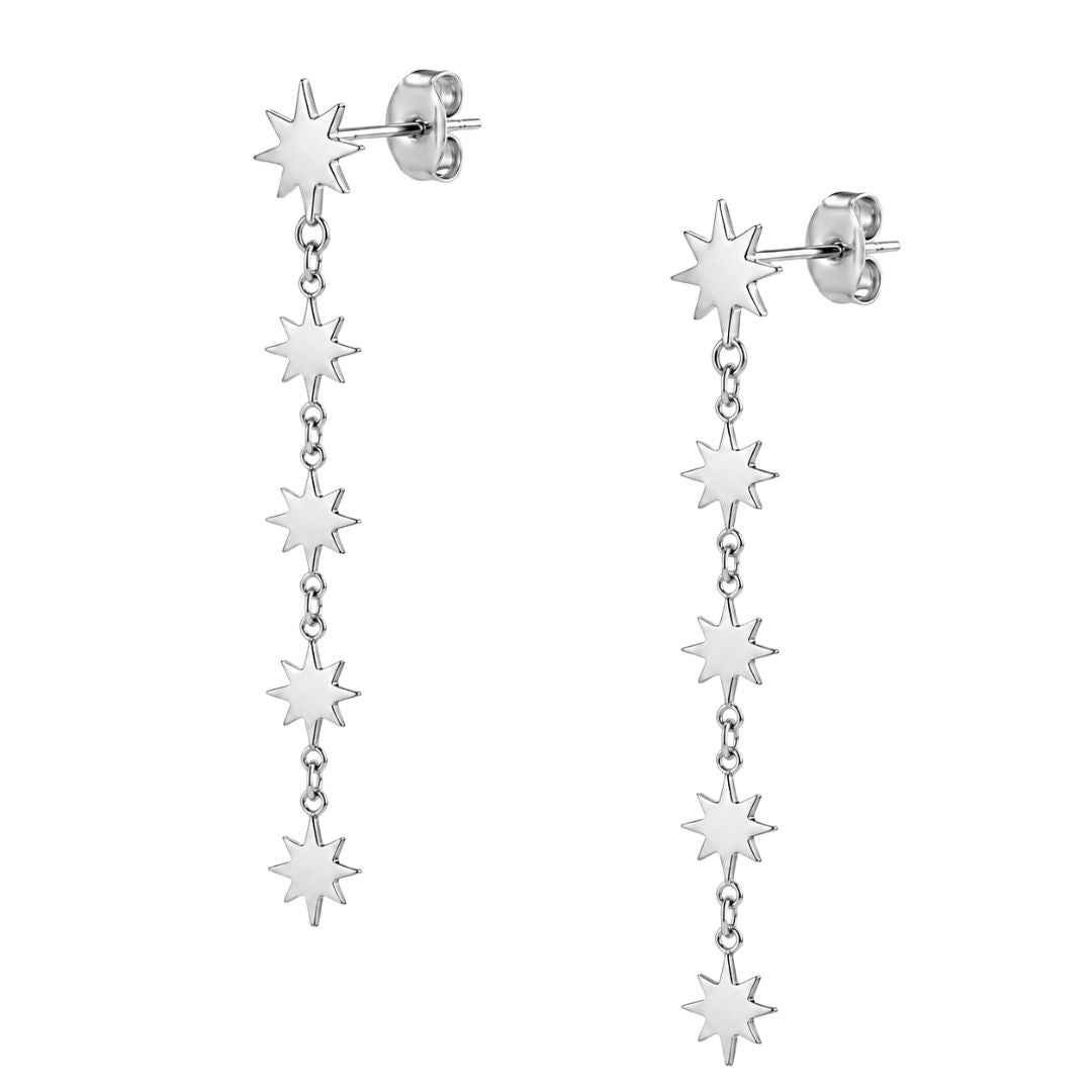 Silver starburst earrings