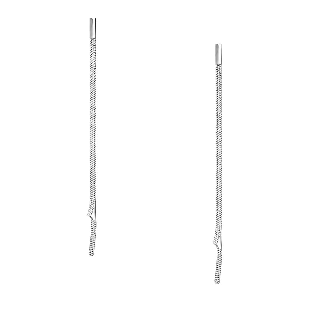 Elegant silver threader earrings set