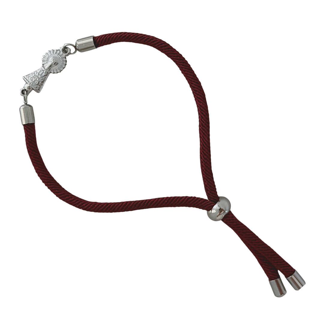 Pulsera Virgen Del Pilar Granate Cord