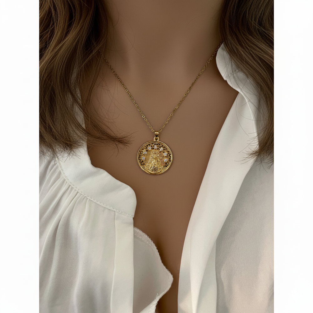 Collar Medallón Virgen Del Rocio Aura