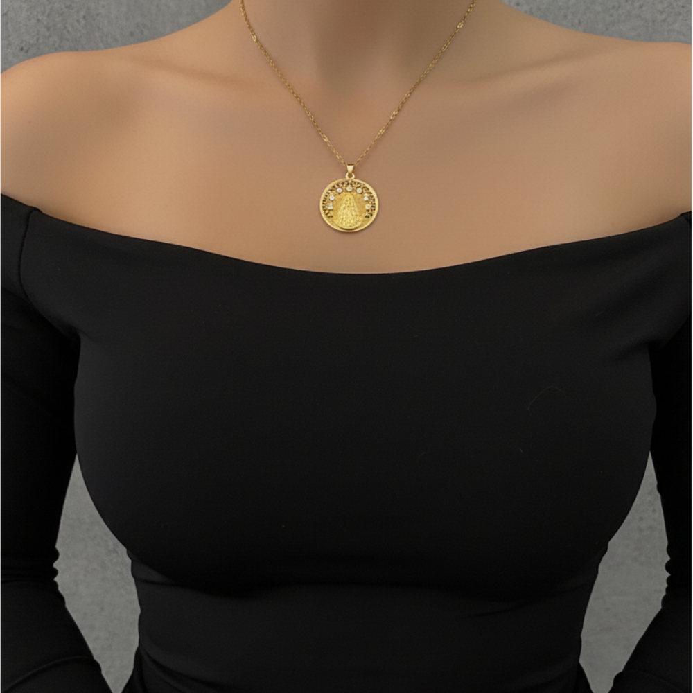 Collar Medallón Virgen Del Rocio Aura