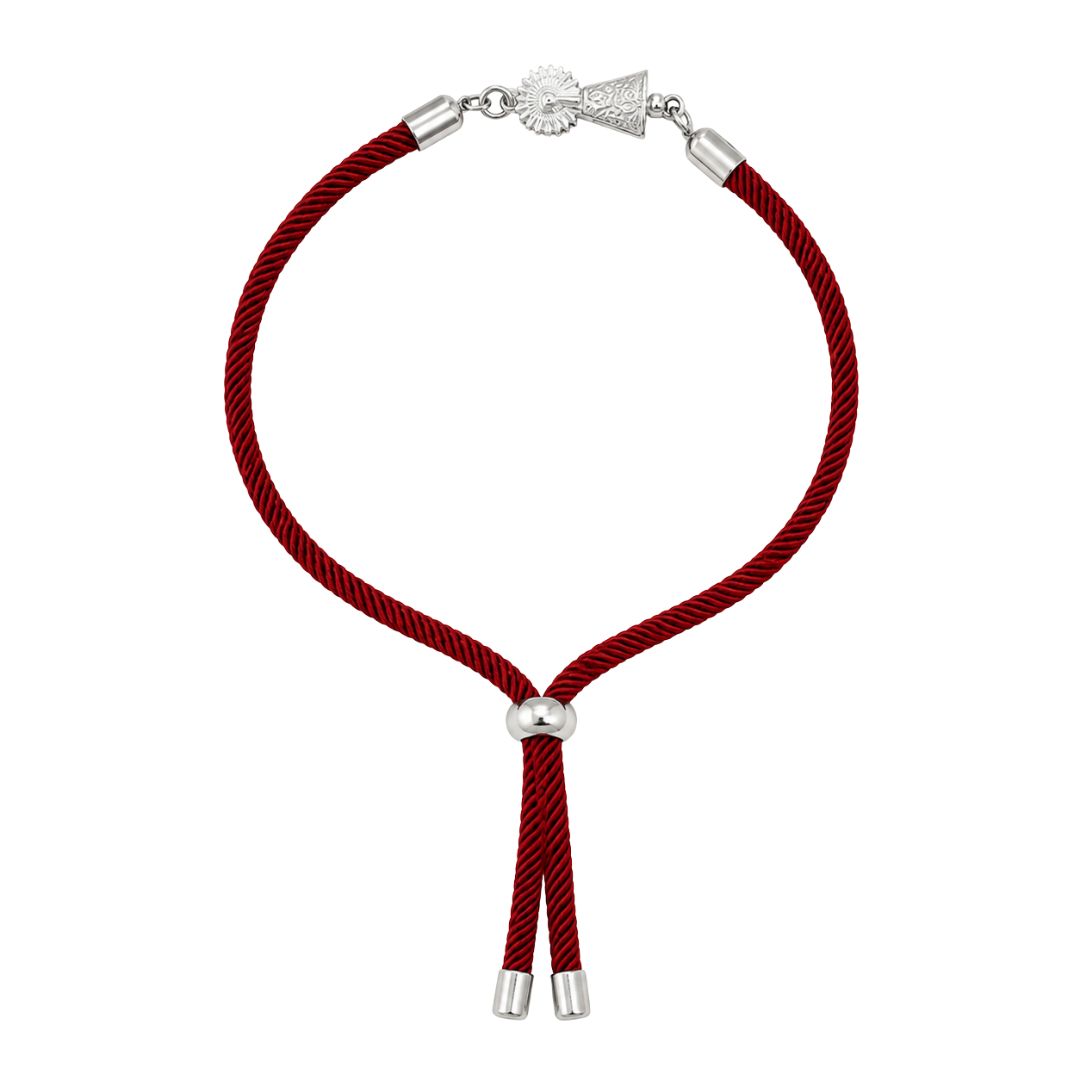 Virgin of Pilar Bracelet, Garnet Cord