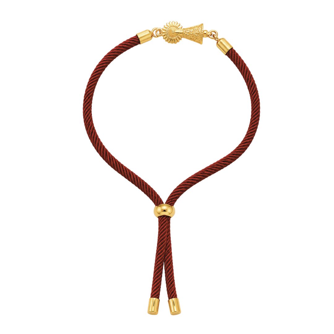 Virgin of Pilar Bracelet, Garnet Cord