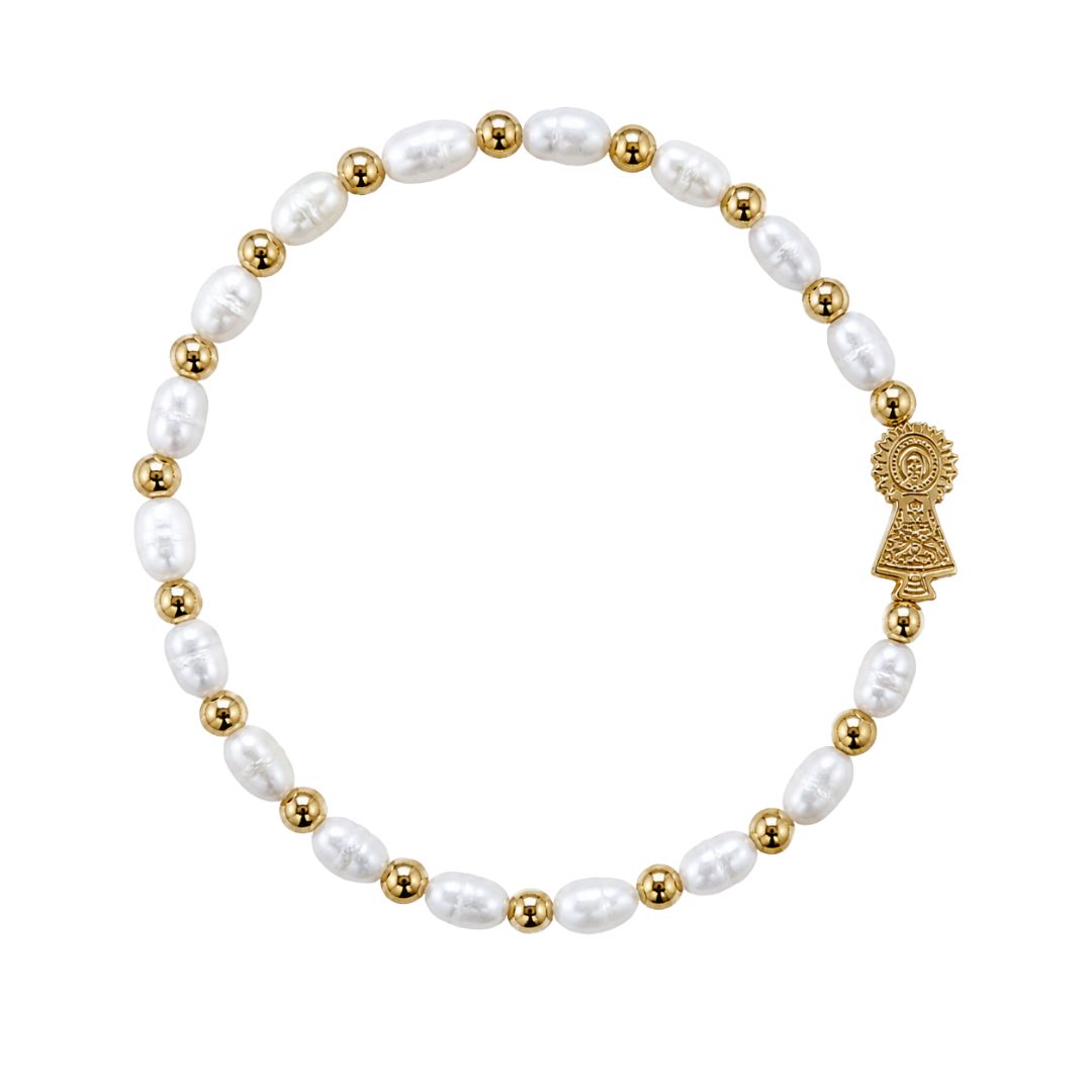 Virgin of Pilar Bracelet with Natural Pearls