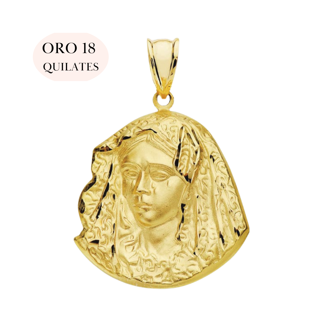 Medalla Virgen De La Macarena | KHLOE JOYAS | Medallas,Oro 18 Quilates,Religioso