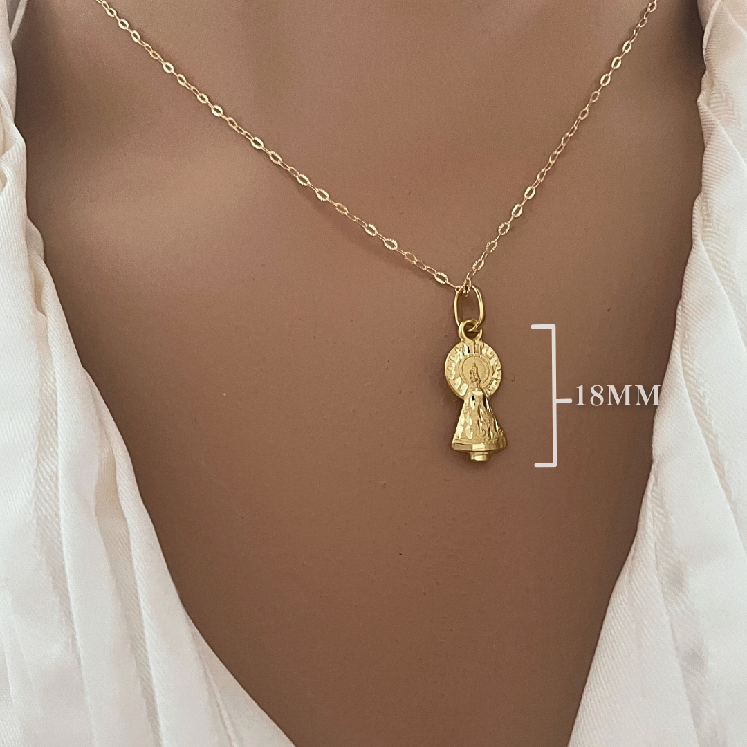 Medalla Virgen Del Pilar Oro 18 Quilates 8X18MM | KHLOE JOYAS | Medallas,Oro 18 Quilates,Religioso