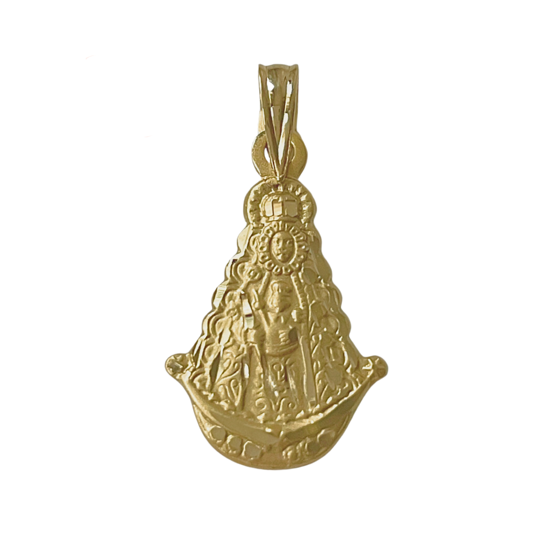 Medalla Virgen Del Rocio Oro 18 Quilates 15x20MM | KHLOE JOYAS | Medallas,Oro 18 Quilates,Religioso