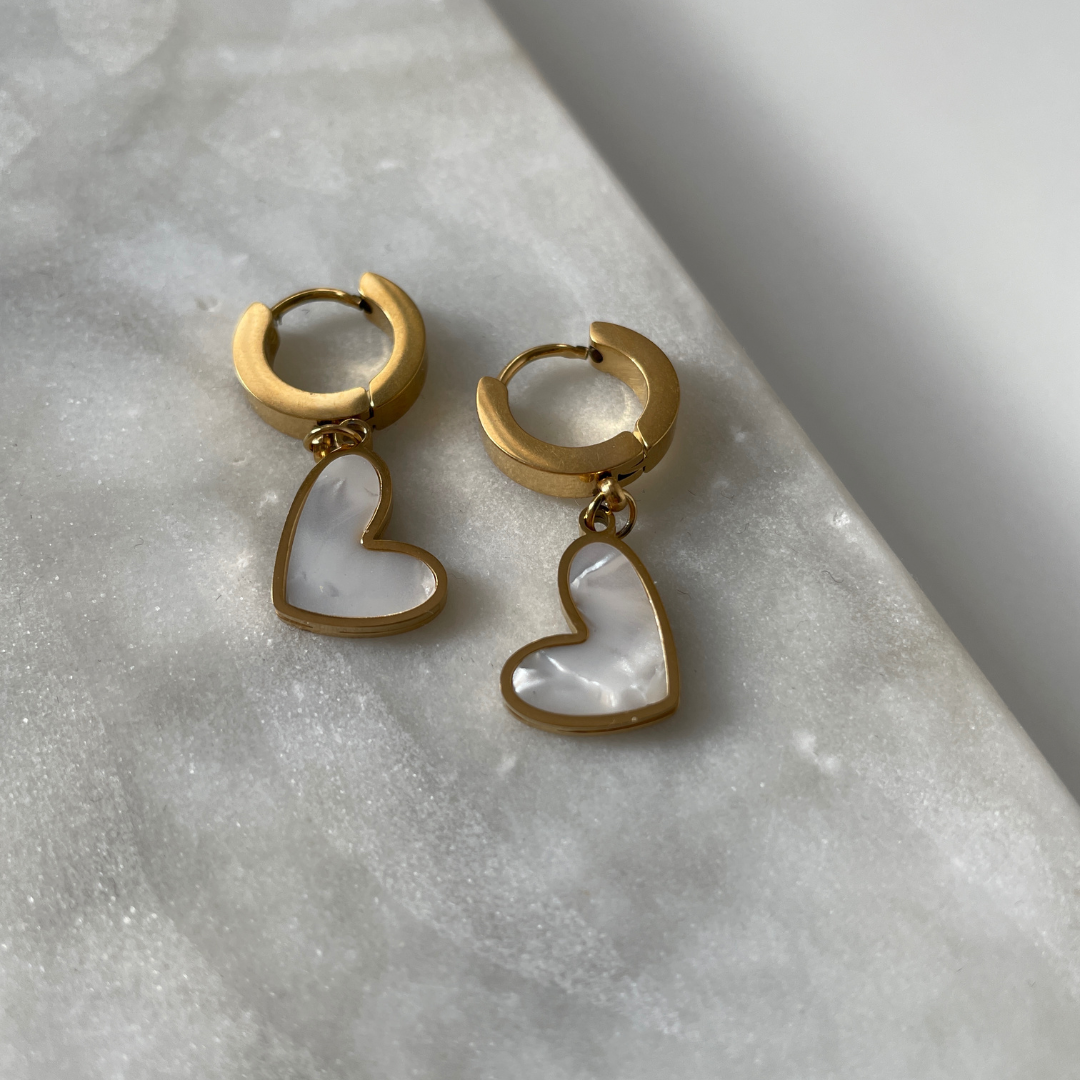Pendientes Corazón Affaire | KHLOE JOYAS | 40%,Color Oro,Corazon,Pendientes,Perlas