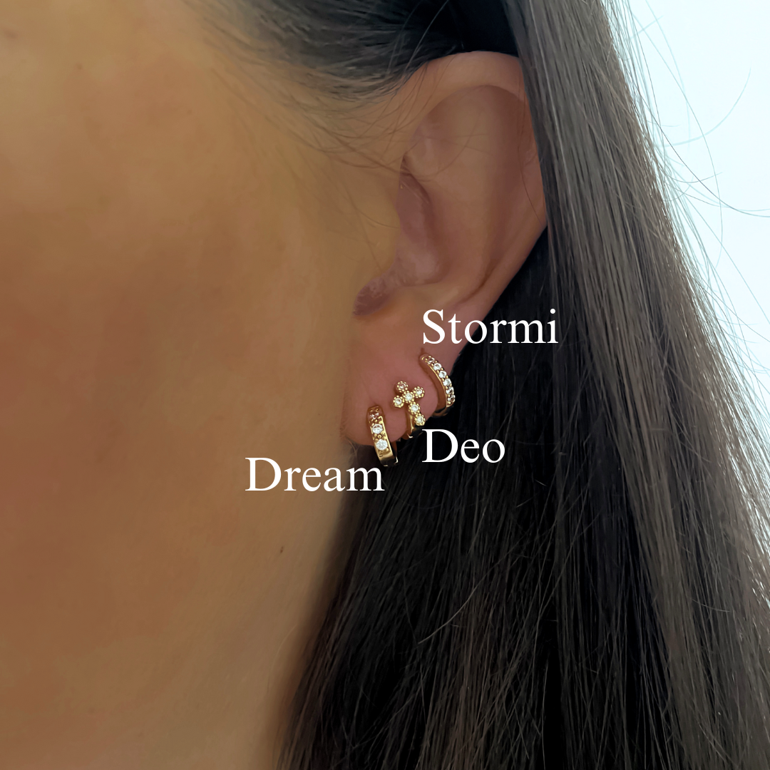 Pendientes Deo Rosé CZ | KHLOE JOYAS | 60%,Color Oro,Con Brillantes,Cruces,Pendientes,Religioso