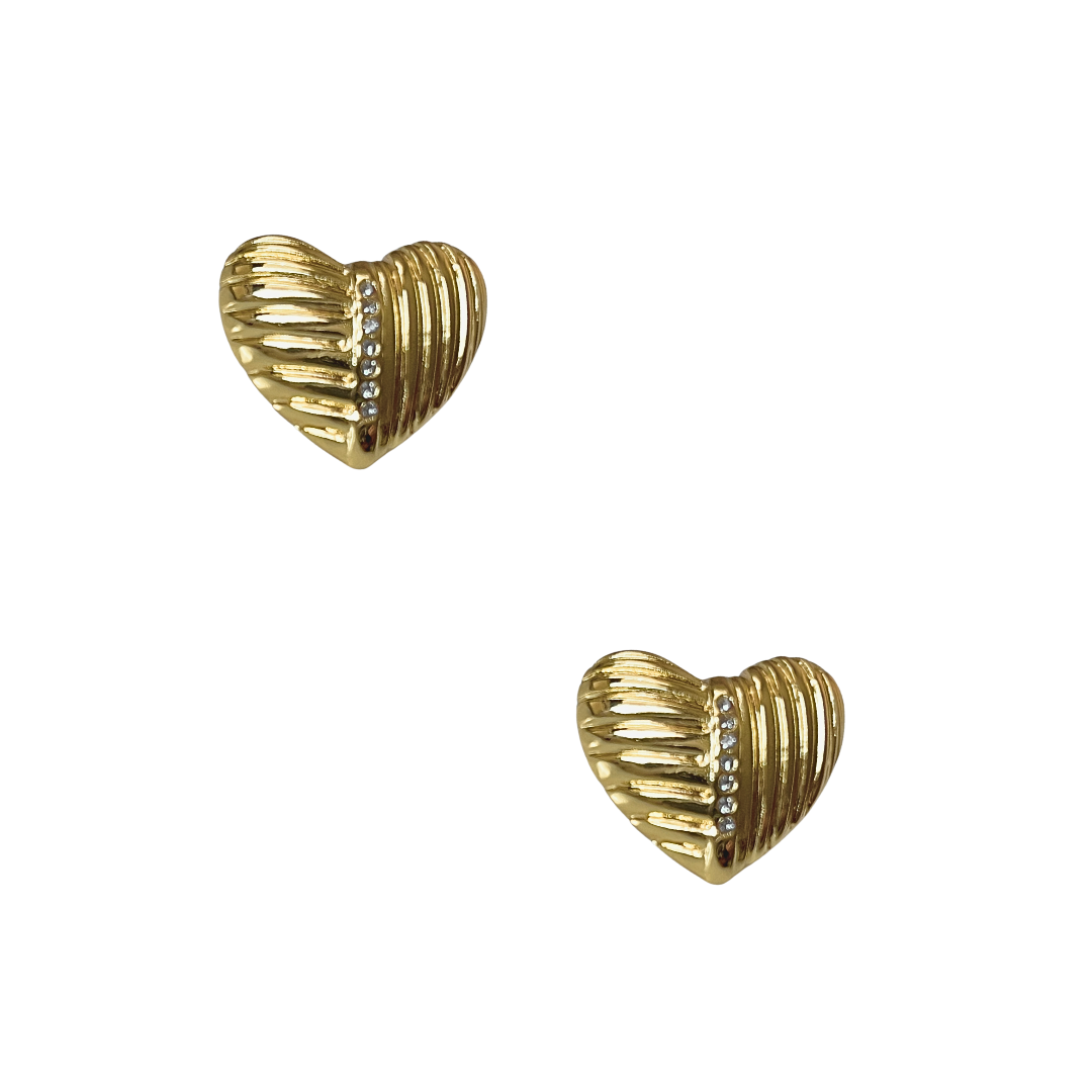 Pendientes Esplendor | KHLOE JOYAS | Color Oro,Con Brillantes,Corazon,Pendientes
