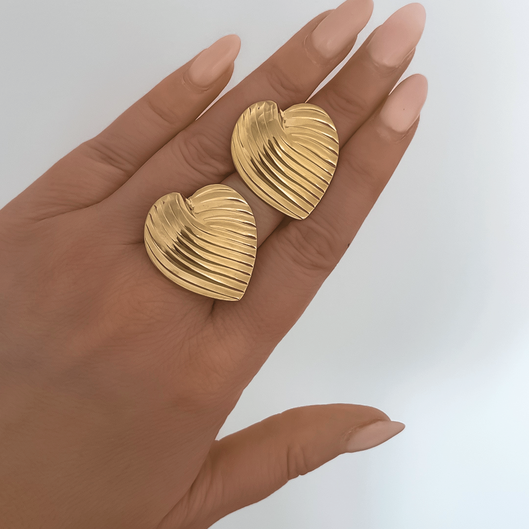 Pendientes Hannah | KHLOE JOYAS | Color Oro,Corazon,Pendientes