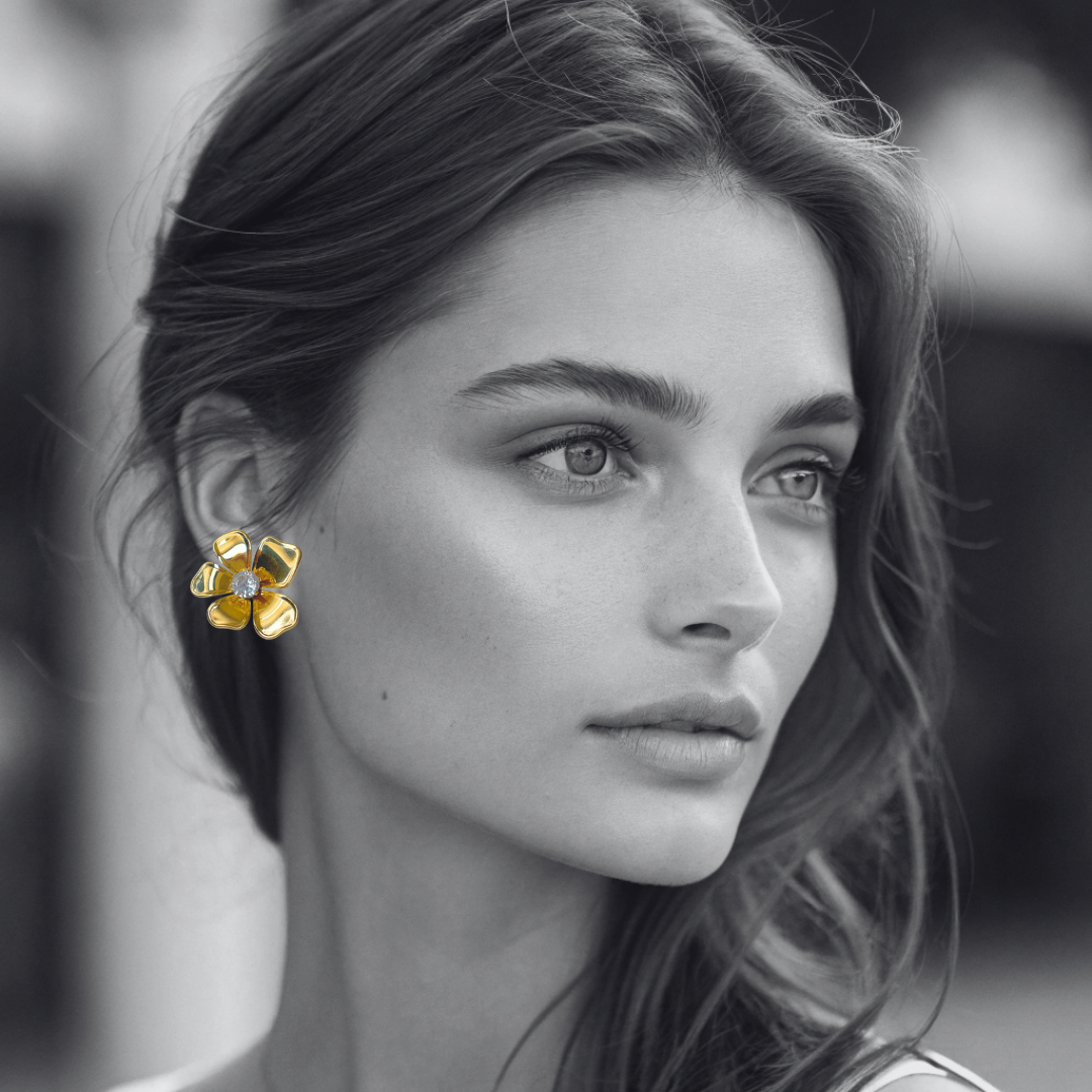 Pendientes Lilian | KHLOE JOYAS | Color Oro,Con Brillantes,Pendientes