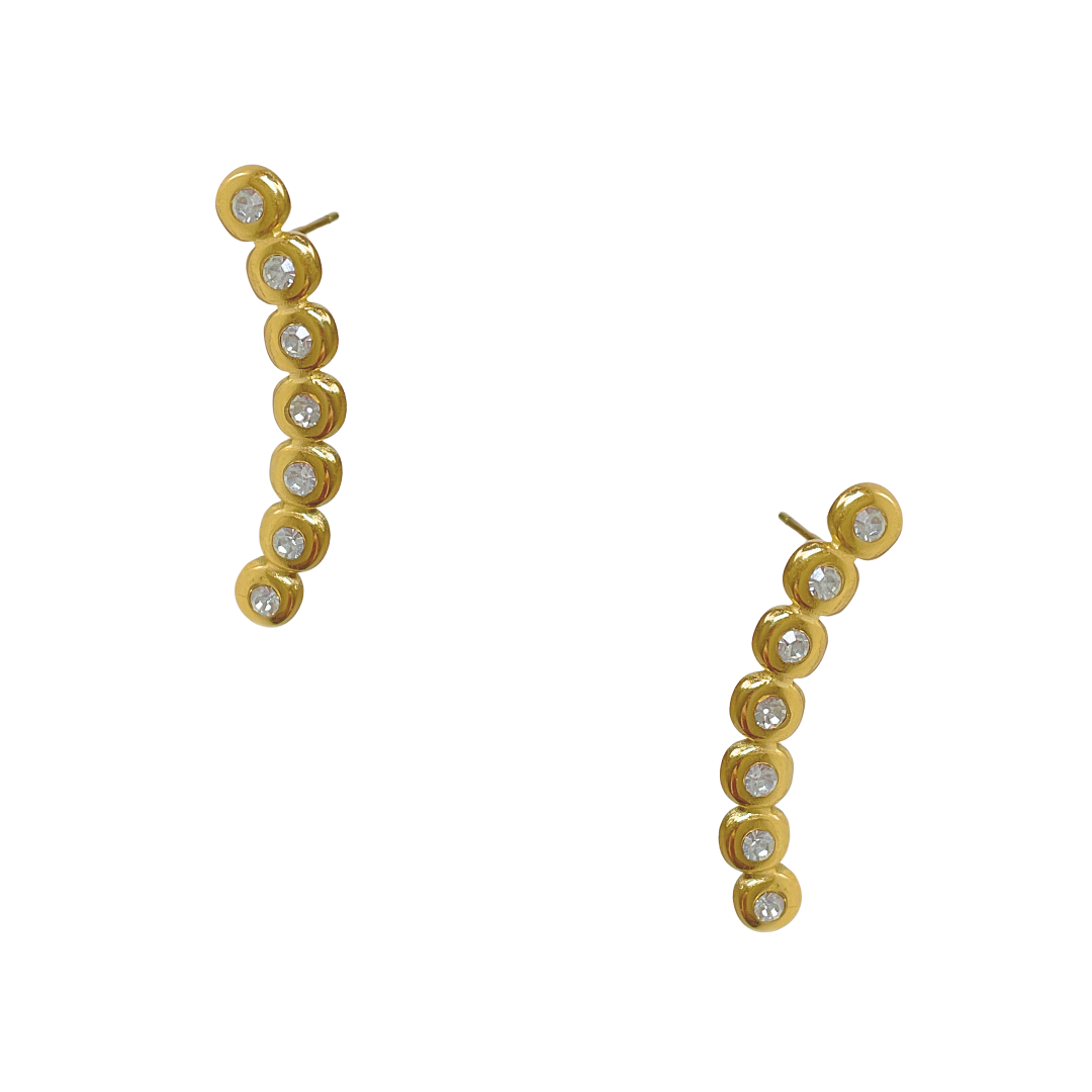 Pendientes Revolera CZ | KHLOE JOYAS | Color Oro,Con Brillantes,Pendientes