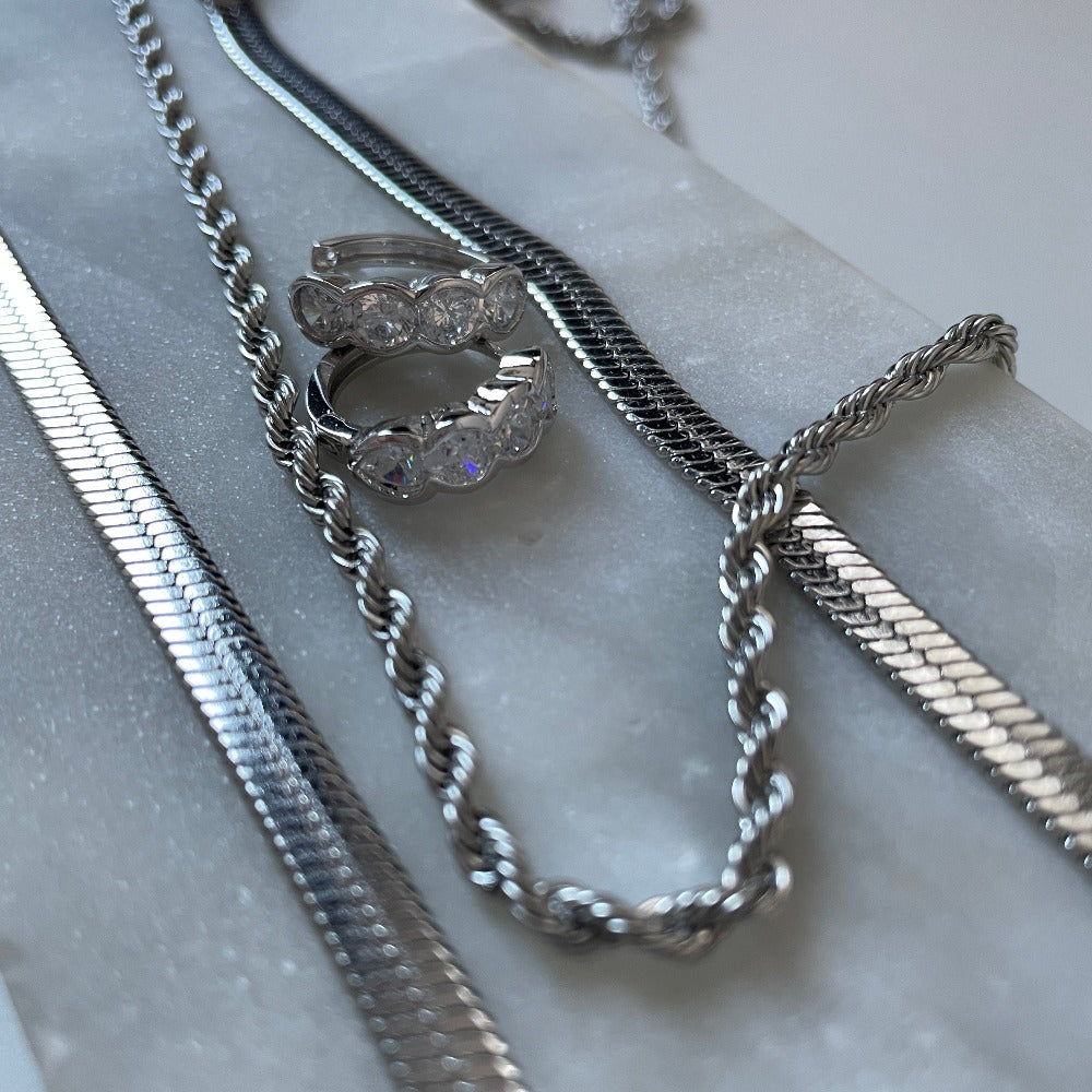 Pendientes Romina | KHLOE JOYAS | Color Plata,Con Brillantes,Pendientes