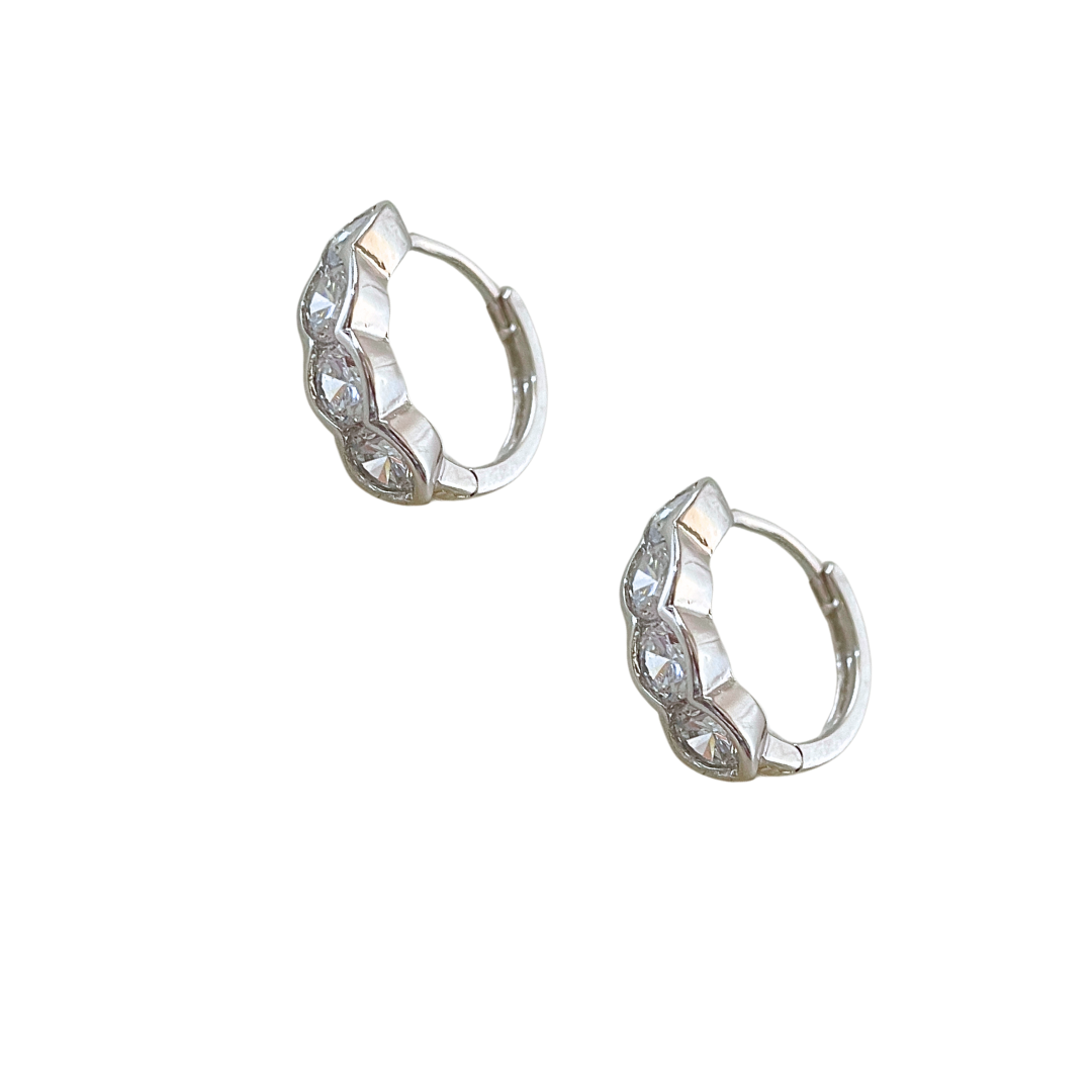Pendientes Romina | KHLOE JOYAS | Color Plata,Con Brillantes,Pendientes