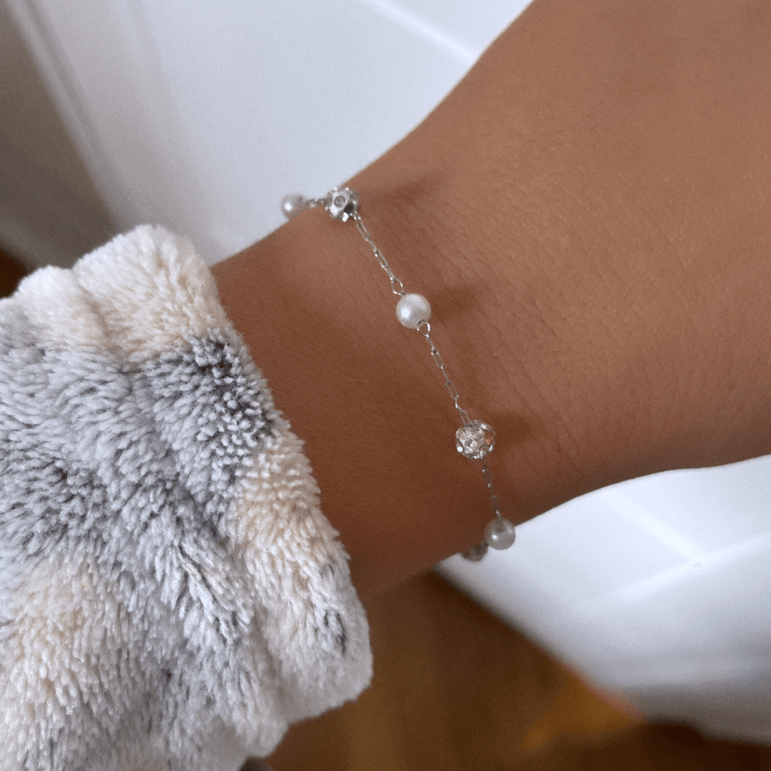 Pulsera Bali | KHLOE JOYAS | Color Plata,Con Brillantes,Perlas,Pulseras