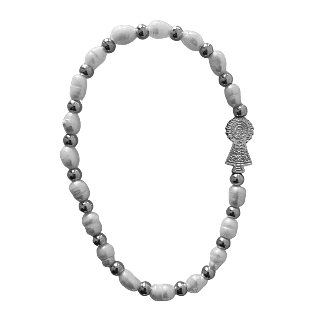 Pulsera Virgen Del Pilar Perlas Naturales