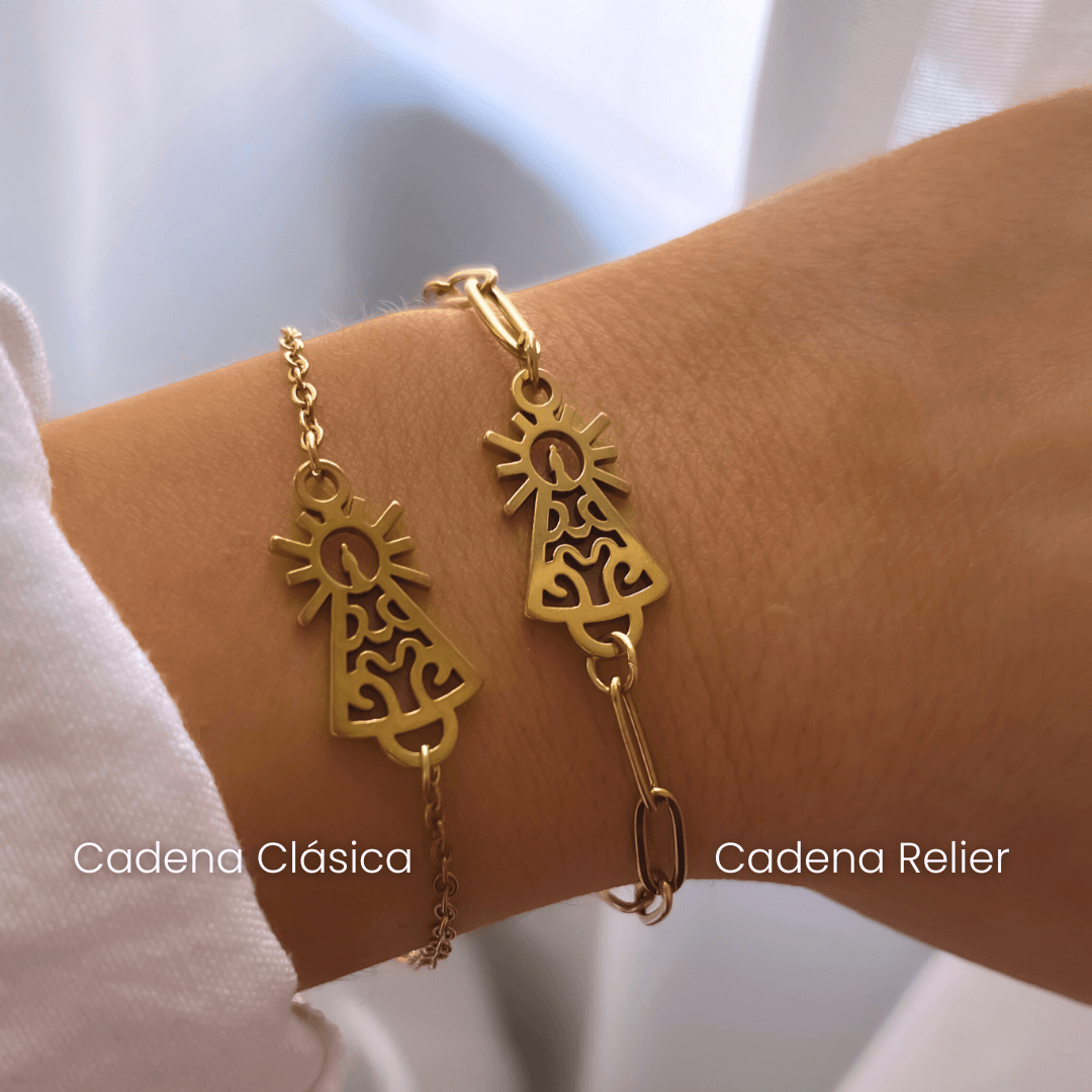 Pulsera Virgen Del Rocio Silueta | KHLOE JOYAS | Color Oro,Pulseras,Religioso,Unisex