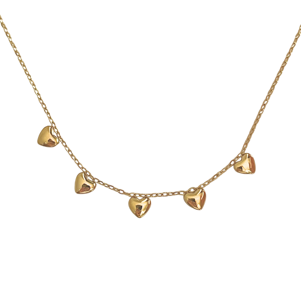Gargantilla Lovely oro 18K con corazones colgantes - Regalo San Valentín KHLOE JOYAS