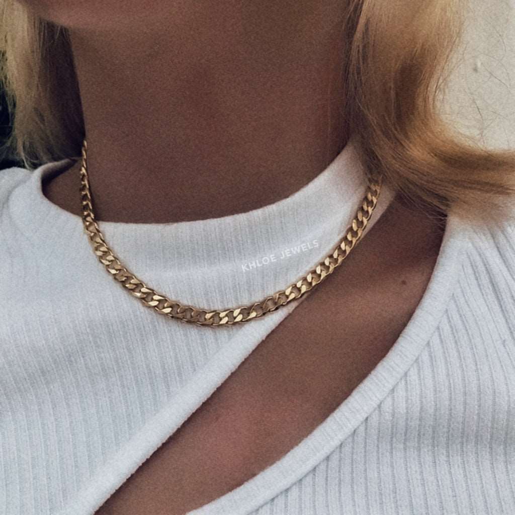 Gargantilla Maverick Cuban Chain | KHLOE JOYAS | Cadenas,Color Oro,Gargantillas,Unisex