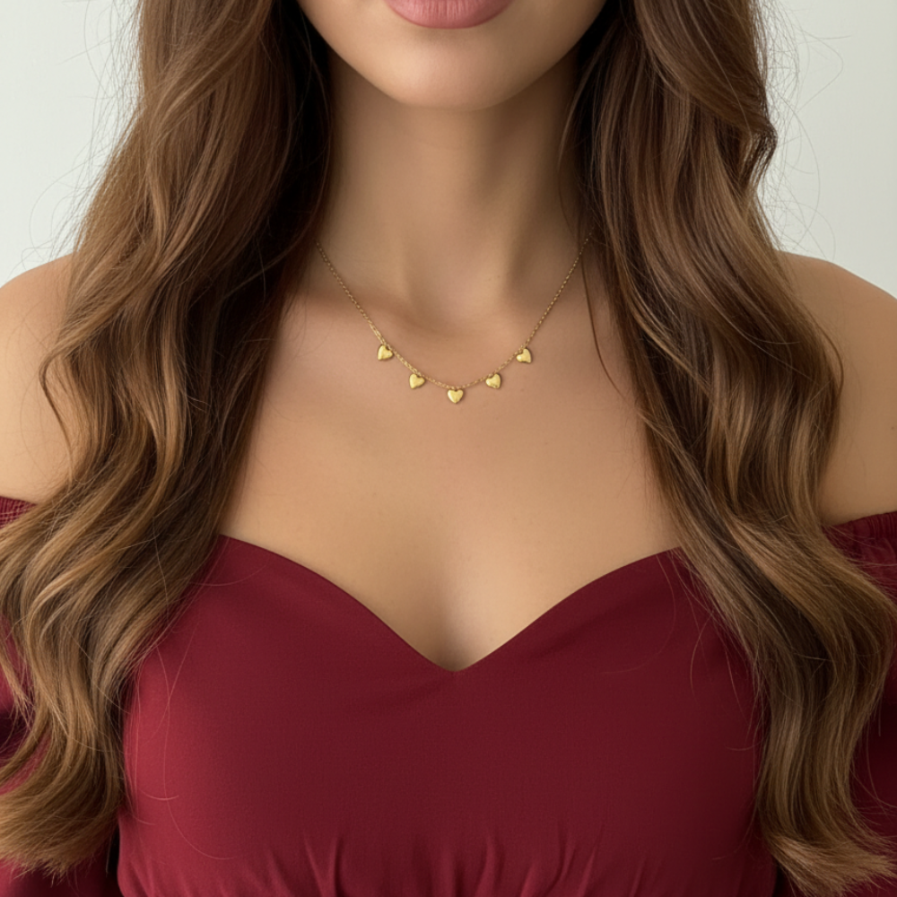 Detalle Gargantilla Lovely oro 18K waterproof ajustable 45cm - Joyería San Valentín KHLOE JOYAS