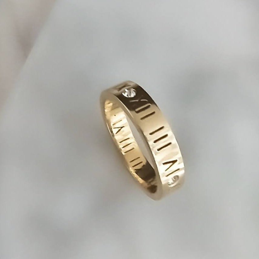 Anillo Numeros Romanos Y Zirconias freeshipping - KHLOE JOYAS