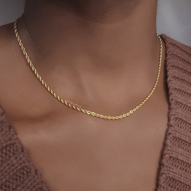 Cadena Cordón Rope | KHLOE JOYAS | Cadenas,Color Oro,Gargantillas,Unisex