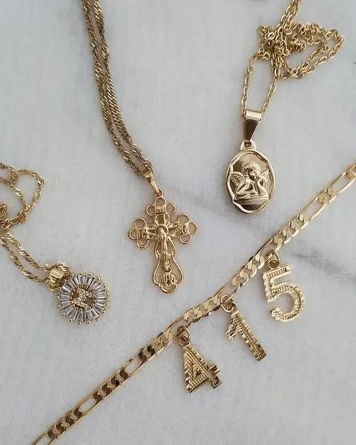 Collar Angel De La Guarda | KHLOE JOYAS | 15%,Colgantes,Collares,Color Oro,Religioso