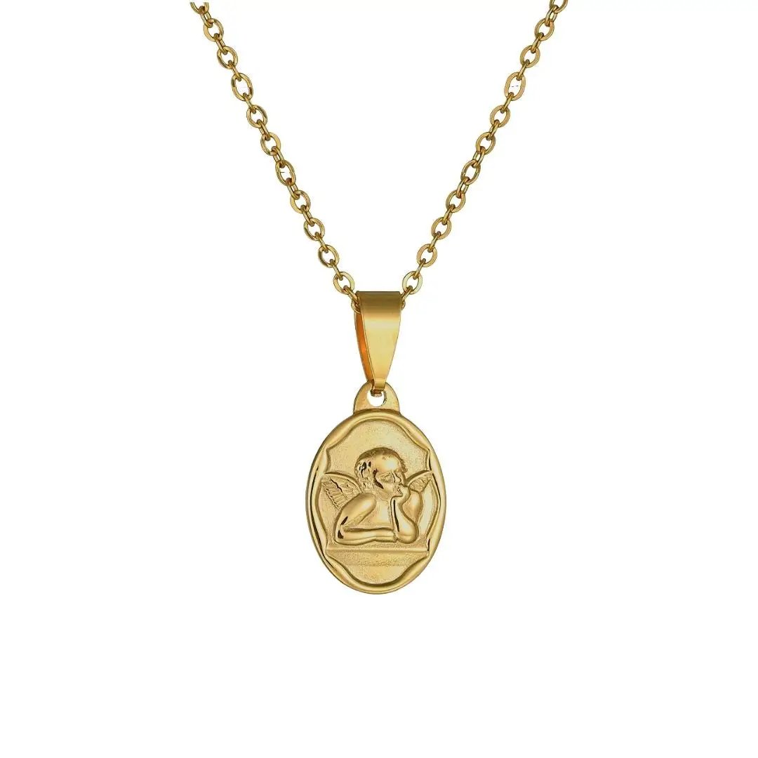 Collar Angel De La Guarda | KHLOE JOYAS | 15%,Colgantes,Collares,Color Oro,Religioso