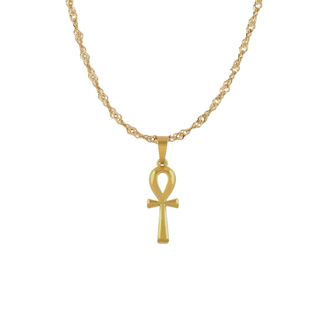 Collar Ankh | KHLOE JOYAS | 40%,Colgantes,Collares,Color Oro,Cruces