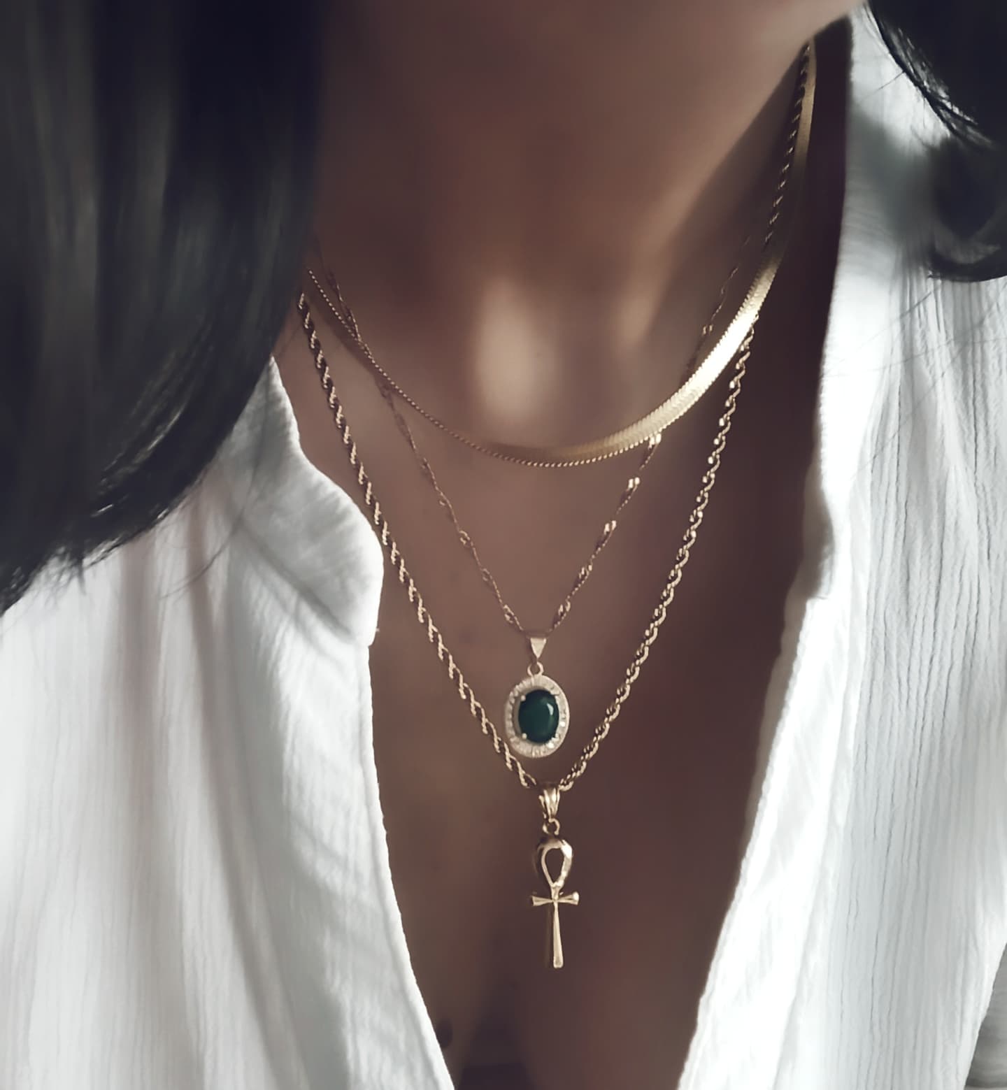 Collar Ankh | KHLOE JOYAS | 40%,Colgantes,Collares,Color Oro,Cruces