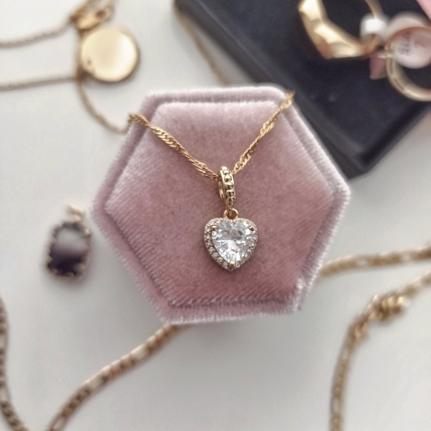 Collar Corazón Brillante | KHLOE JOYAS | Colgantes,Collares,Color Oro,Con Brillantes,Corazon