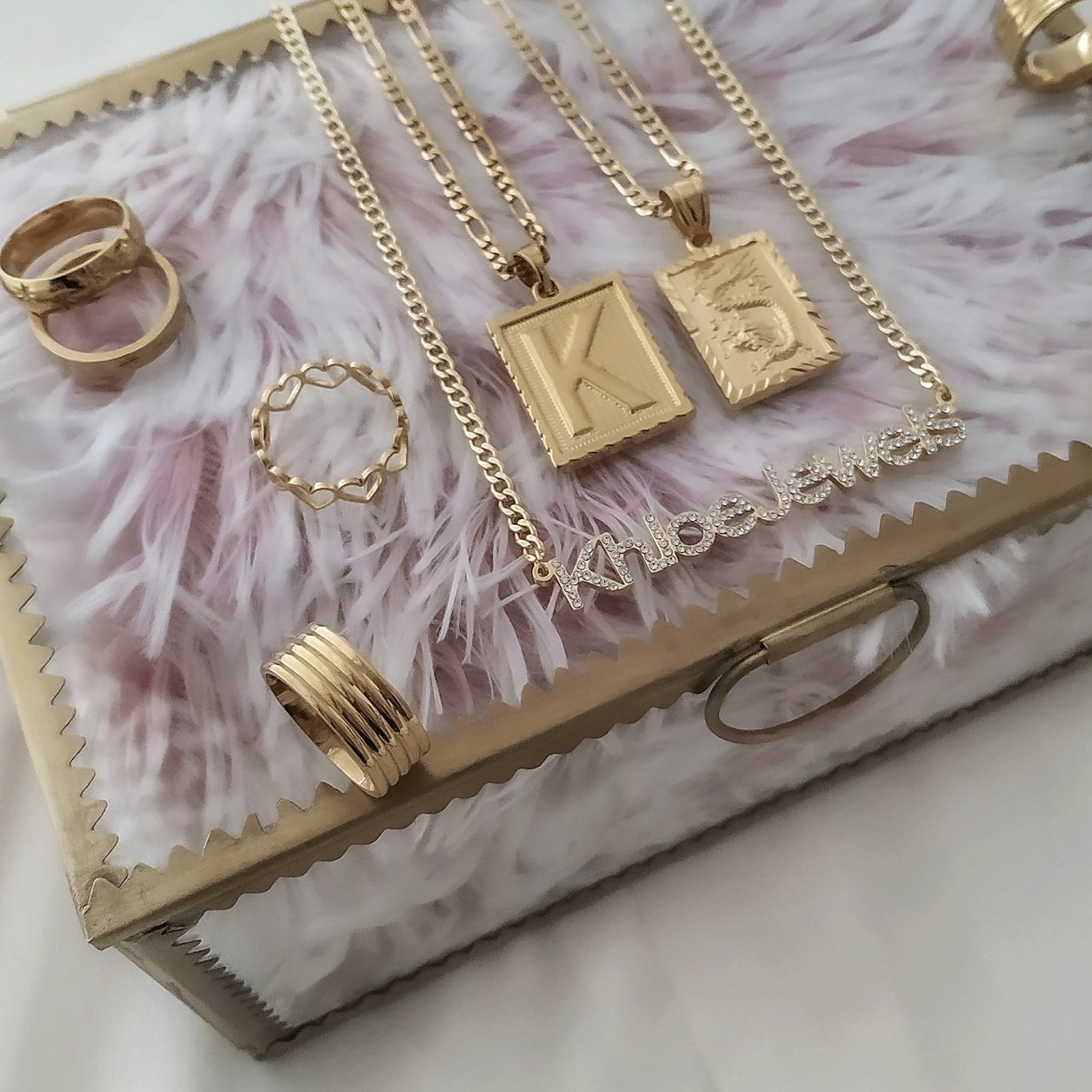 Collar Inicial Tablet | KHLOE JOYAS | 40%,Colgantes,Collares,Color Oro,Iniciales,Unisex