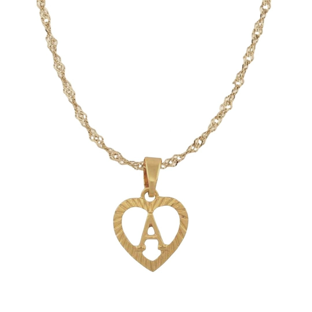Collar Initial Corazon | KHLOE JOYAS | 40%,Colgantes,Collares,Color Oro,Corazon,Iniciales