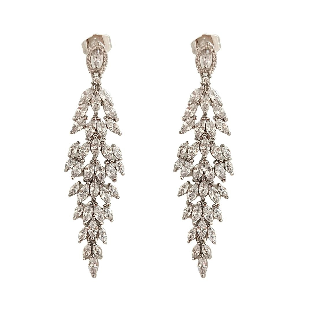 Pendientes Colby | KHLOE JOYAS | Color Plata,Con Brillantes,Pendientes