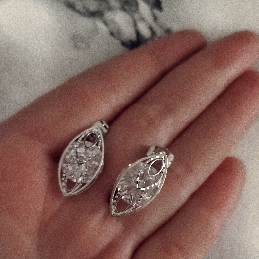 Pendientes Daytona | KHLOE JOYAS | Color Plata,Con Brillantes,Pendientes