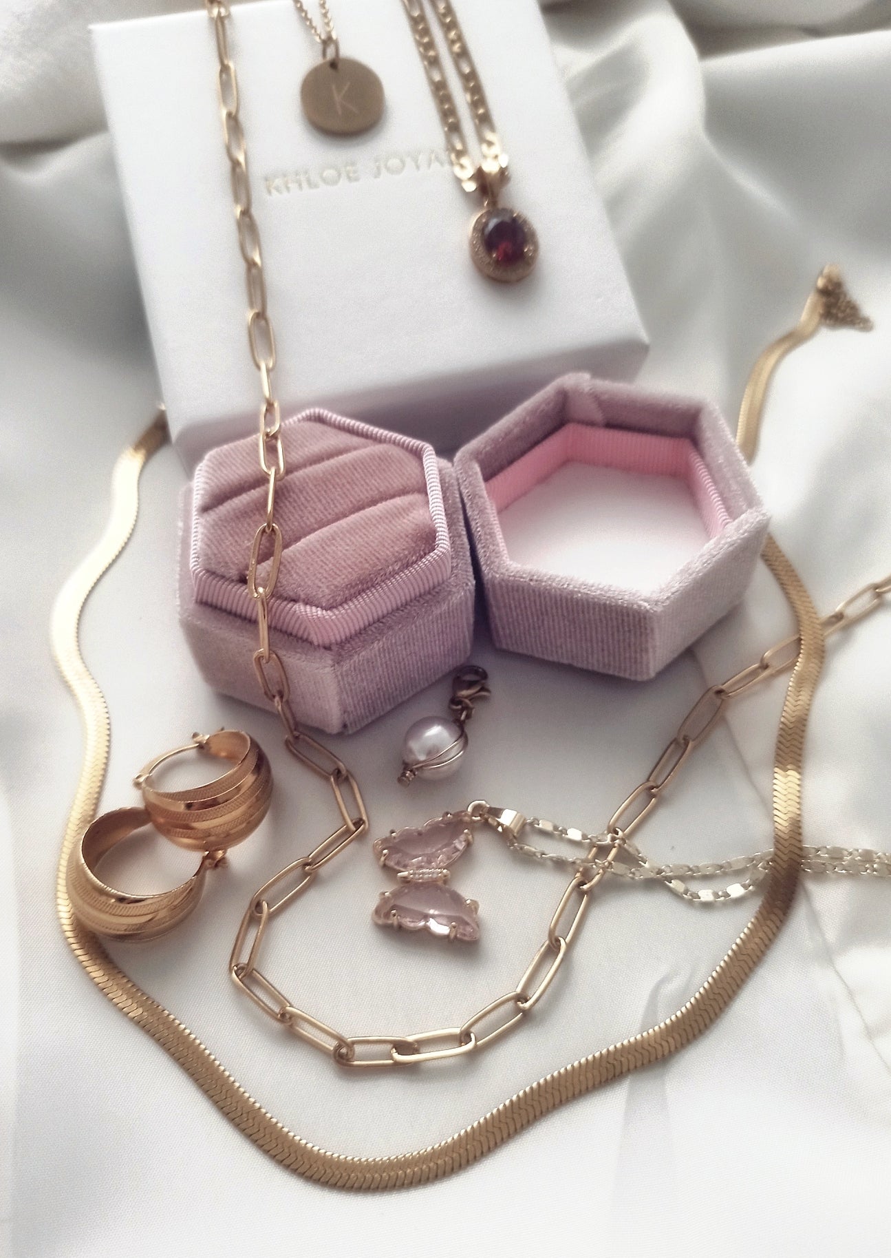 Velvet Double Ring Box | KHLOE JOYAS |