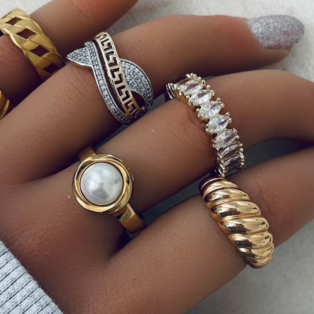 Anillo Corfu | KHLOE JOYAS | 40%,Anillos,Color Oro,Color Plata,Con Brillantes