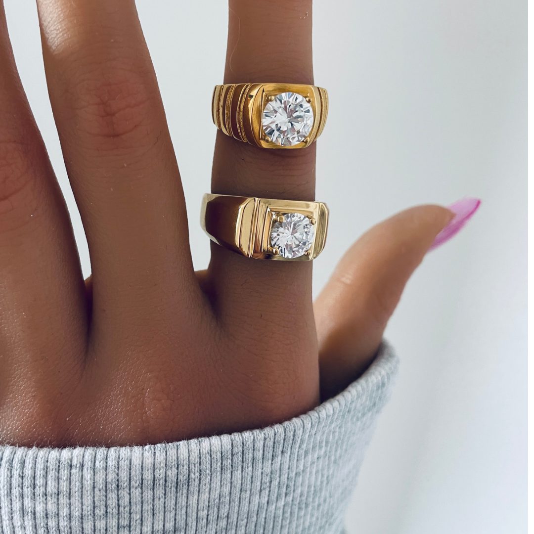 Anillo Sheikh | KHLOE JOYAS | Anillos,Color Oro,Con Brillantes,Unisex