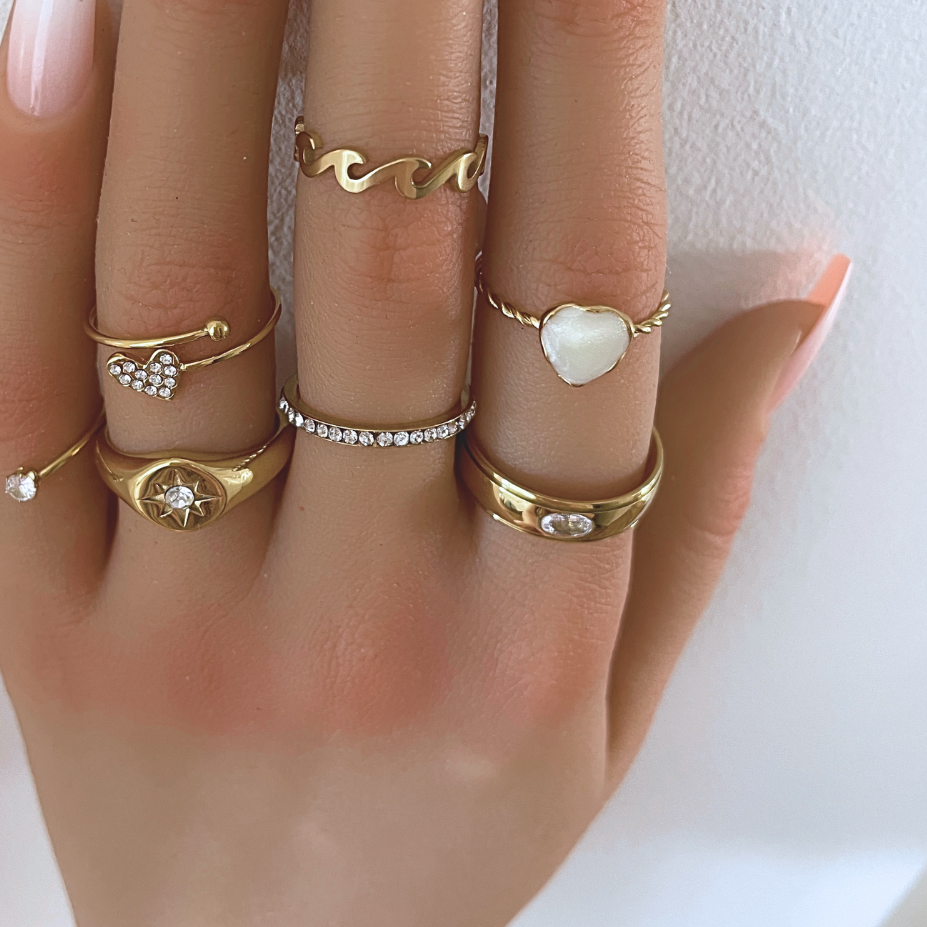 Anillo Waves | KHLOE JOYAS | 40%,Anillos,Color Oro,Unisex