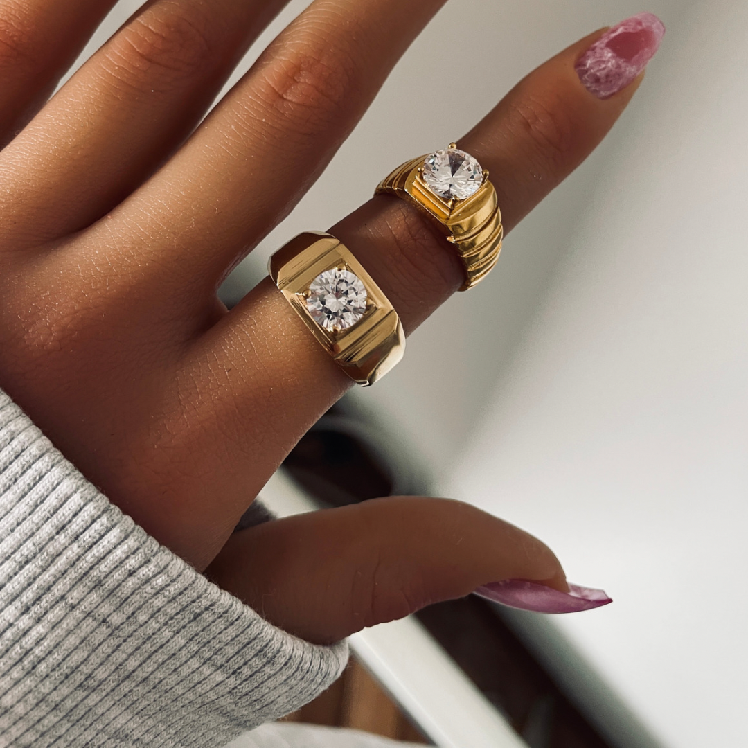 Anillo Windsor | KHLOE JOYAS | Anillos,Color Oro,Con Brillantes,Unisex