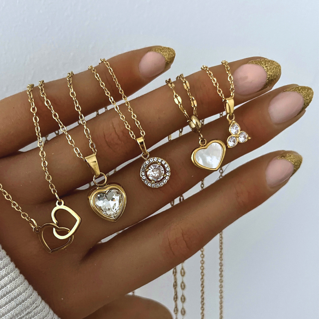 Collar Amor Eterno | KHLOE JOYAS | 40%,Colgantes,Collares,Color Oro,Corazon,Perlas