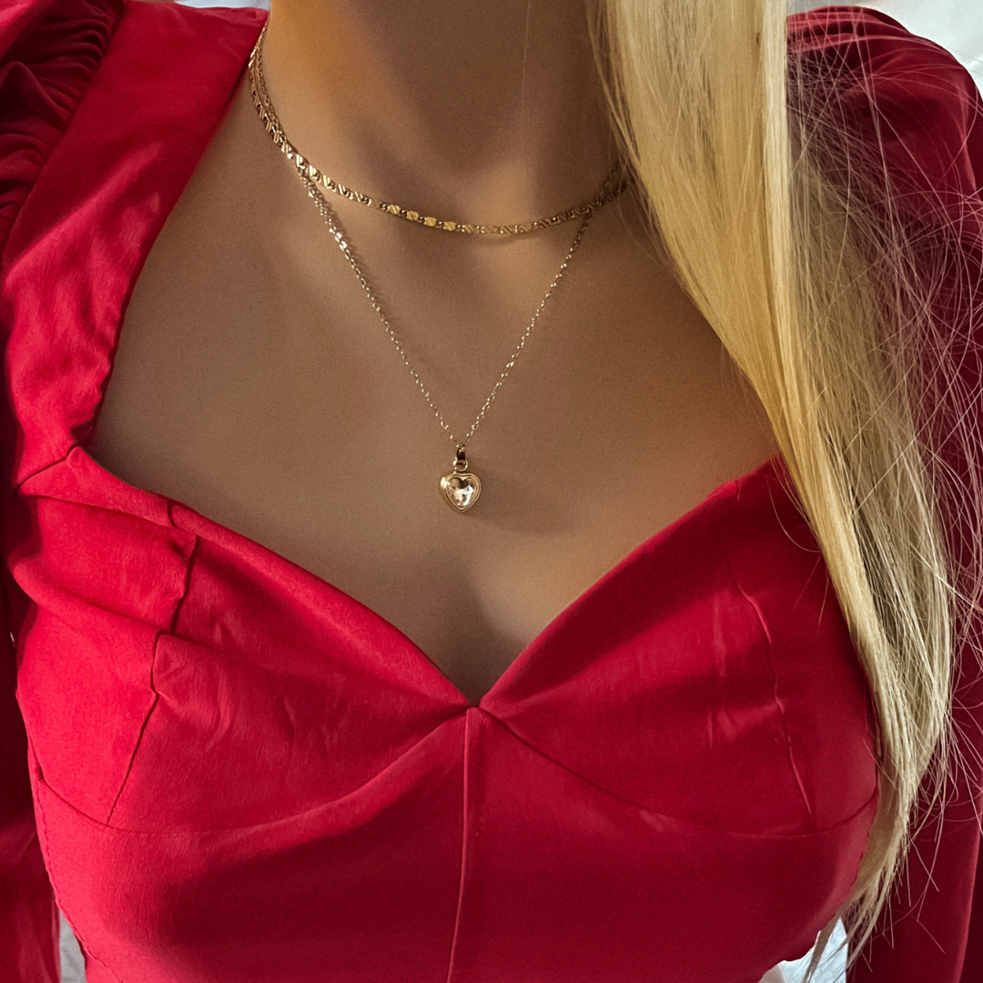 Collar Amore | KHLOE JOYAS | Colgantes,Collares,Color Oro,Con Brillantes,Corazon