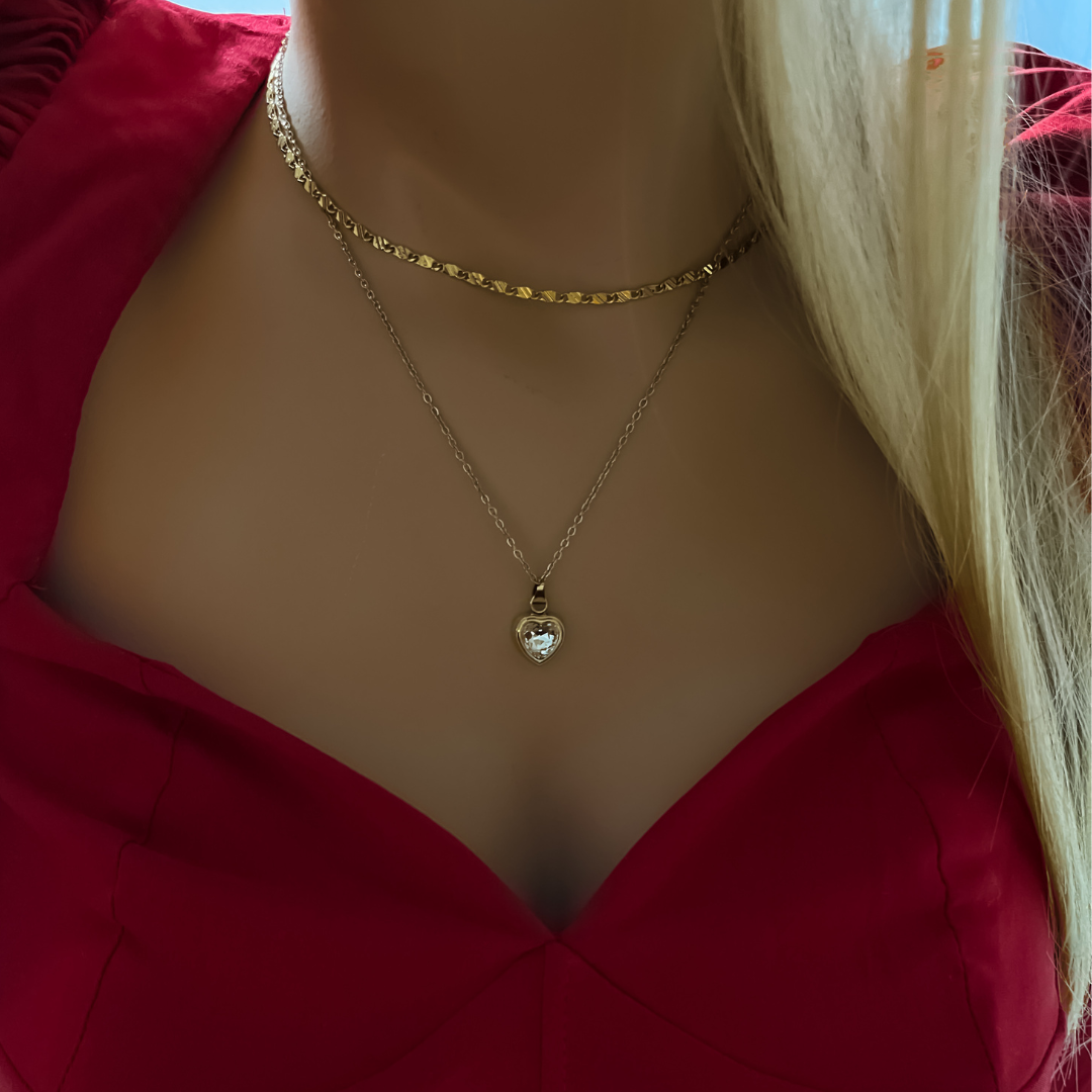 Collar Amore | KHLOE JOYAS | Colgantes,Collares,Color Oro,Con Brillantes,Corazon
