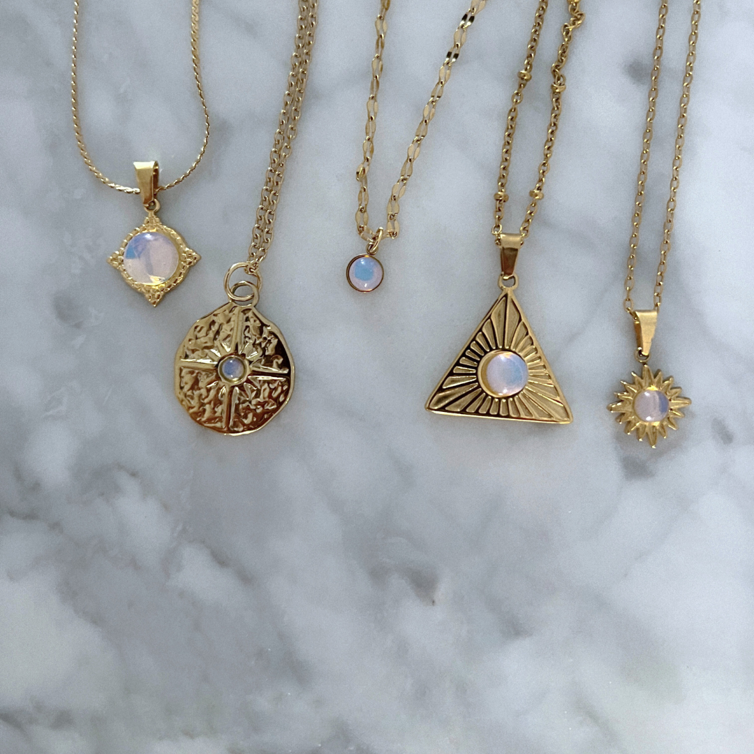 Collar Develyn | KHLOE JOYAS | Colgantes,Collares,Color Oro,Opalo