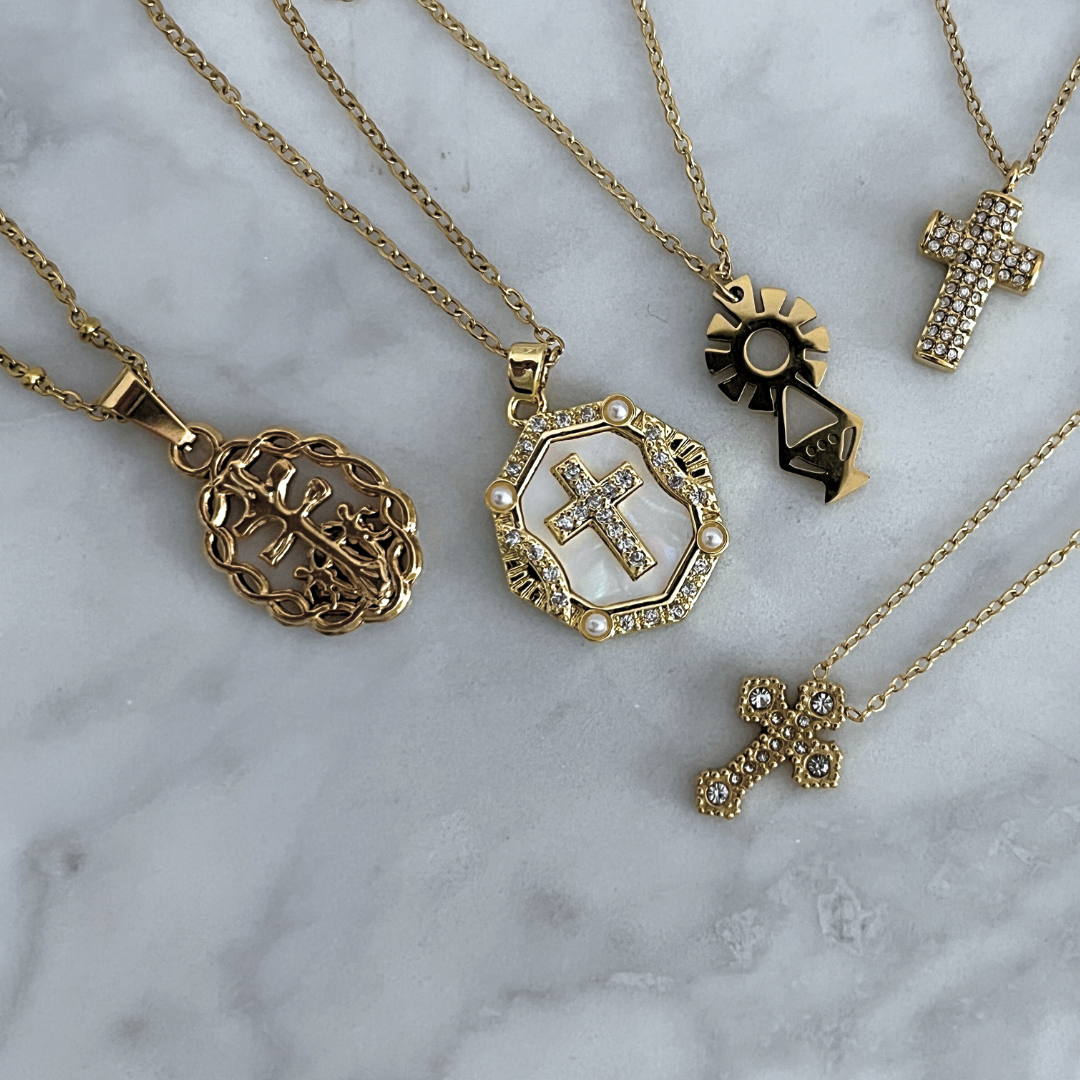 Collar Fervor CZ | KHLOE JOYAS | Colgantes,Collares,Color Oro,Con Brillantes,Cruces,Religioso