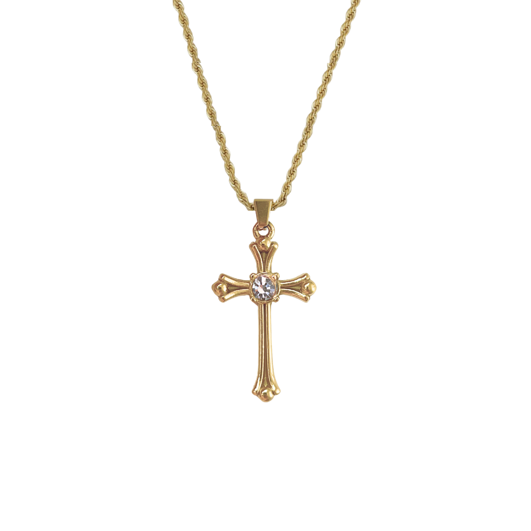 Collar Layla | KHLOE JOYAS | 15%,Colgantes,Collares,Color Oro,Con Brillantes,Cruces,Religioso,Unisex