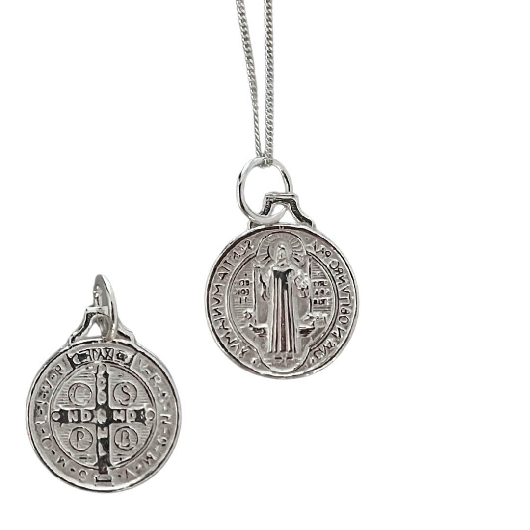 Collar San Benito Escapulario Plata De Ley